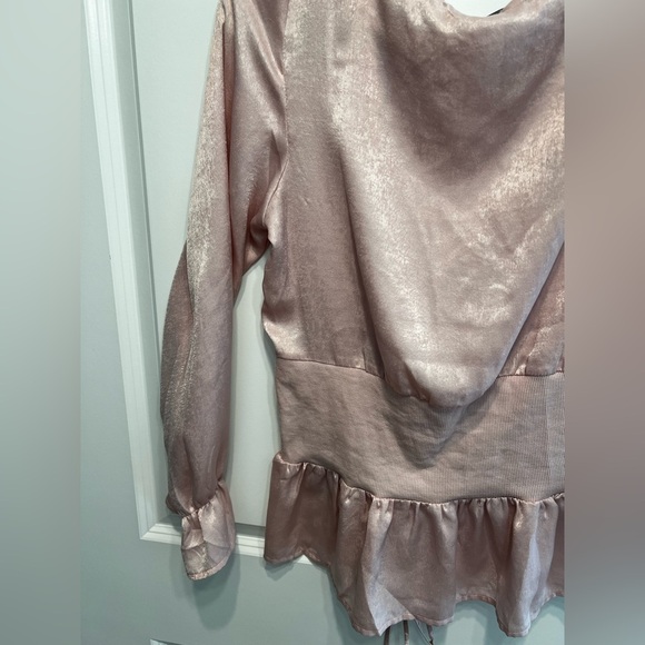 Eight Paris Pink Long Sleeve Blouse Size Medium - Picture 6 of 12